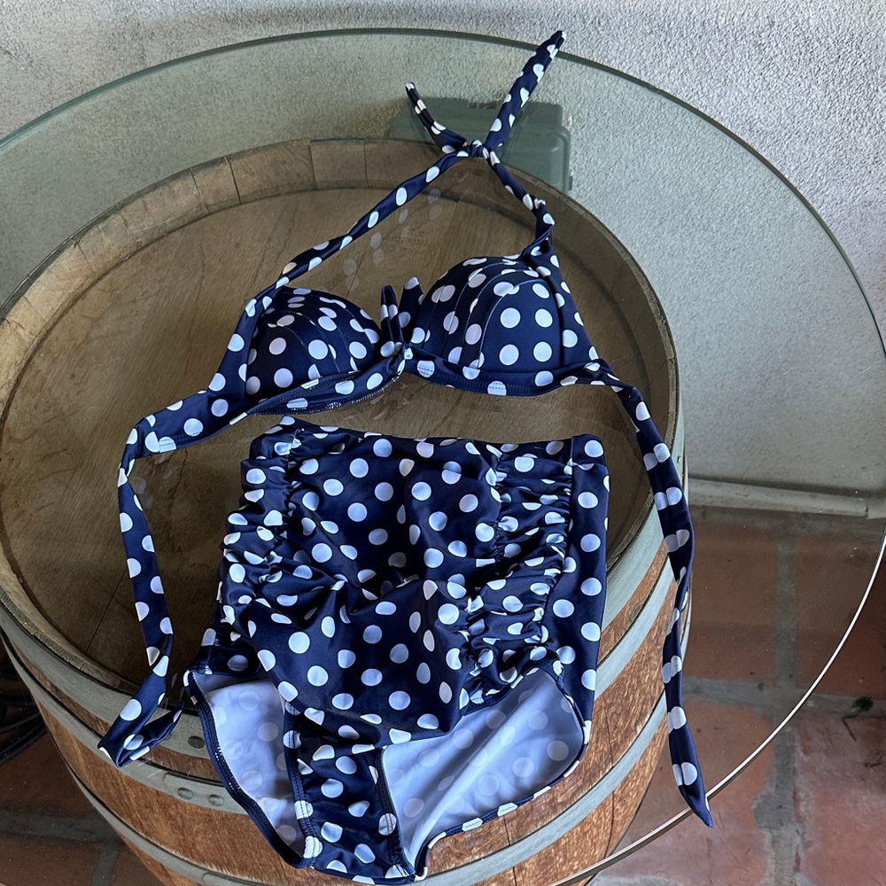 Amazon Navy Polka Dot Bikini